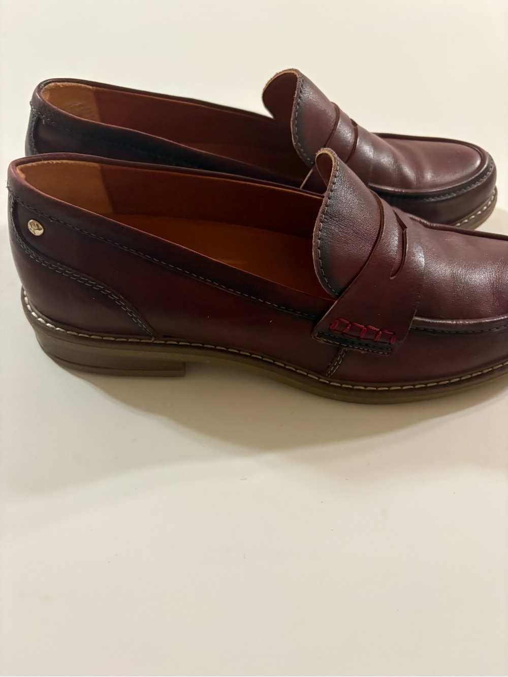 PIKOLINOS Burgundy Leather Penny Loafers - Women - Picture 5 of 10